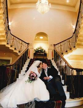 Fiona Ashburn Rudding House Stairs Wedding